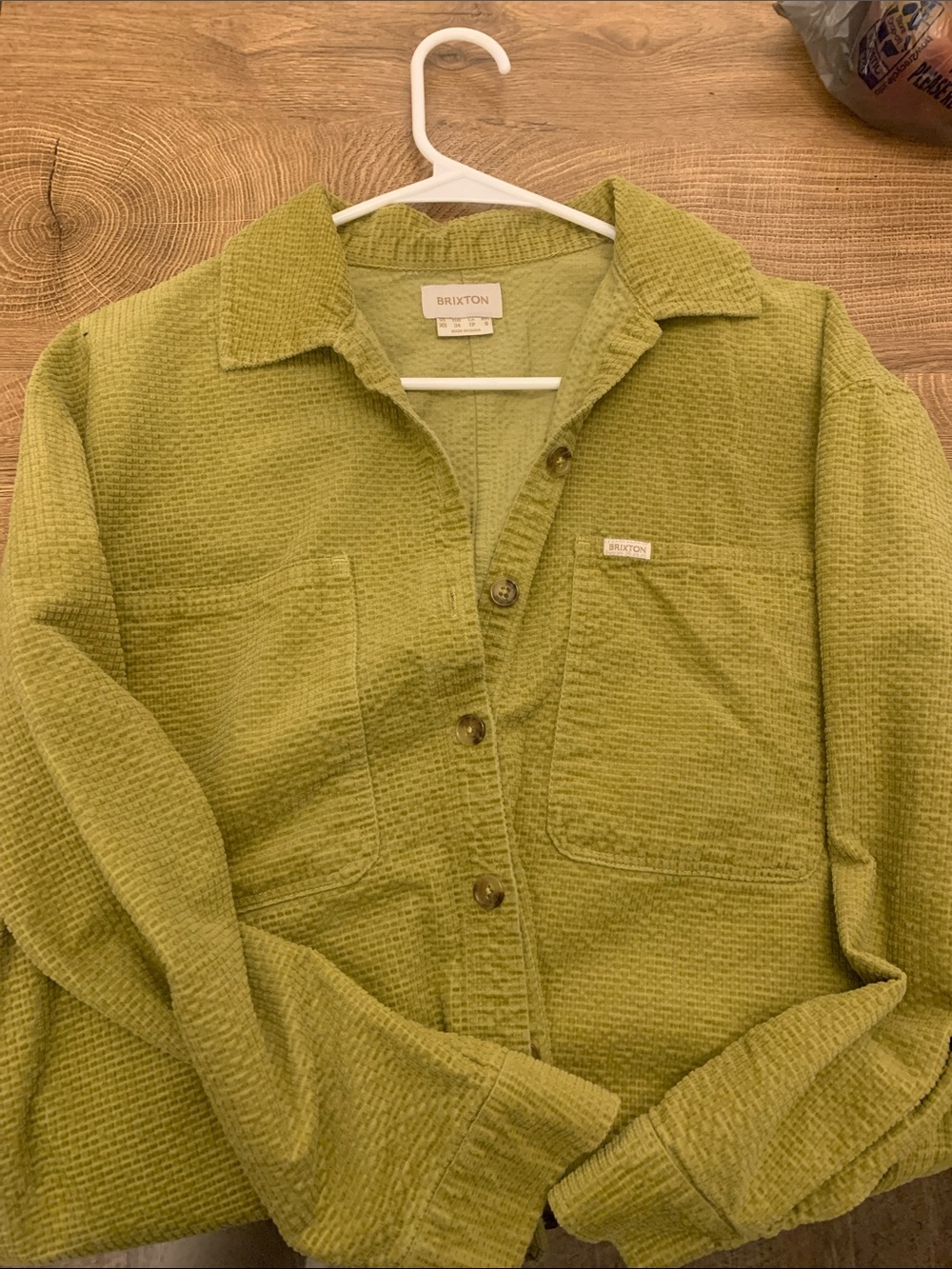 Brixton Women's Olive-Chartreuse Button Front Utility Jacket